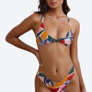 NWT Stone Fox Bikini Set L Botanical Maxime Top & Tucker Bottom